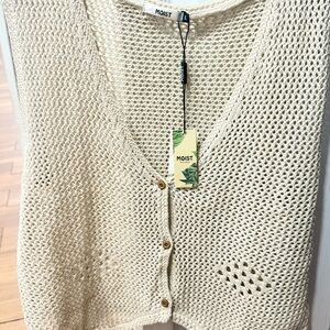 Moi Women's Cream Knit Cardigan